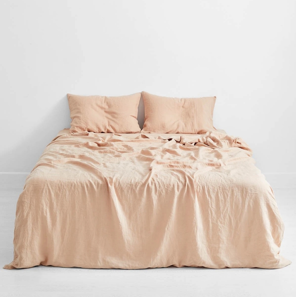 Bedthreads Terracotta flax linen sheet set, Queen